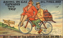 Saving On Gas Oil Tires And Expenses This Trip Postcard