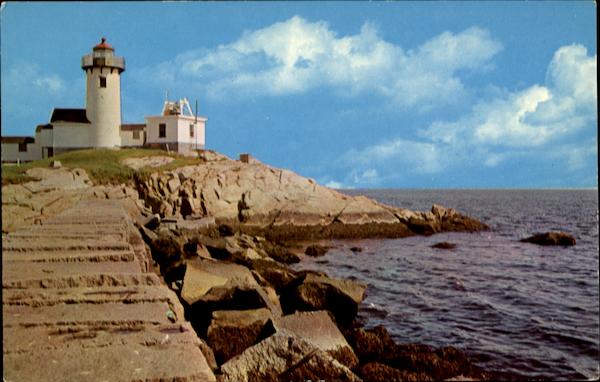 Eastern Point Light And Breakwater Gloucester Massachusetts