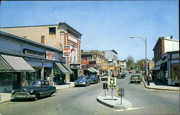 Greetings From Maynard, Nason Street Business District Massachusetts