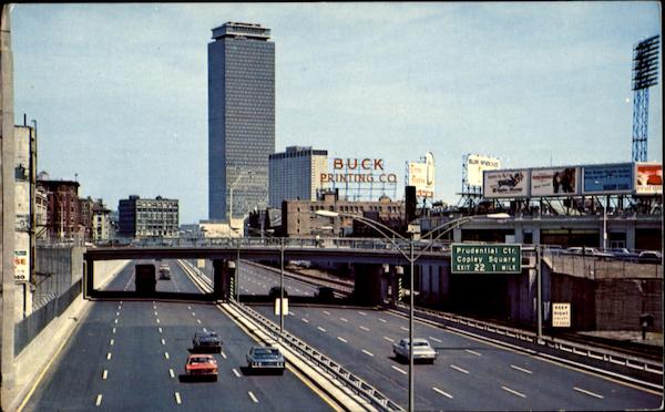 Approaching Prudential Center On The Massachusetts Turnpike Boston