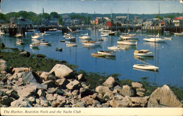 The Harbor, Bearskin Neck And The Yacht Club From The Headlands Rockport Massachusetts