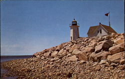 Wings Neck Light, Wing Neck Bourne, MA Postcard Postcard