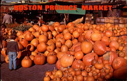 Old Boston Produce Market Massachusetts Postcard Postcard
