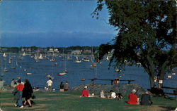 Watching Yachts During Race Week, Fort Sewell Marblehead, MA Postcard Postcard