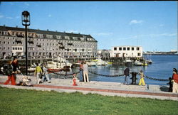 Commercial Wharf, Boston Harbor Area Massachusetts Postcard Postcard