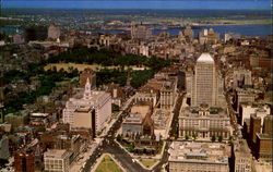 Boston Skyline And Harbor From Top Of Prudential Tower Massachusetts Postcard Postcard