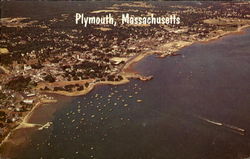 Aerial View Of Harbor Of Plymouth Postcard
