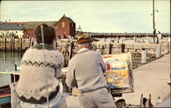 Artist At Work In Picturesque Rockport, MA Postcard Postcard