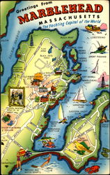 Greetings From Marblehead Postcard