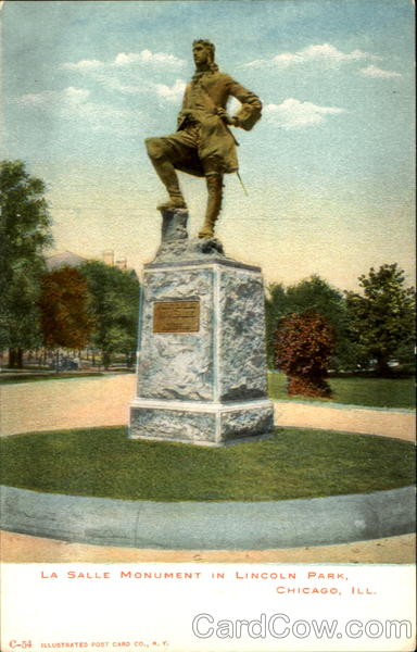 La Salle Monument In Lincoln Park Chicago Illinois