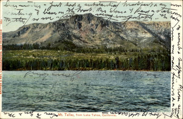 Mt. Tallac From Lake Tahoe, Lake Tahoe California