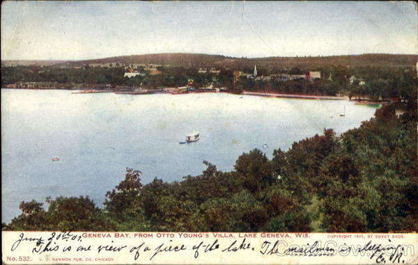 Geneva Bay From Otto Young's Villa Lake Geneva Wisconsin