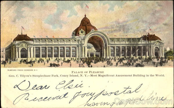 Palace Of Pleasure, Geo C. Tilyou's Steeplechase Park Coney Island New York