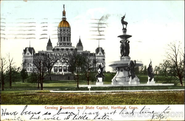 Corning Fountain And State Capitol Hartford Connecticut