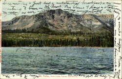 Mt. Tallac From Lake Tahoe, Lake Tahoe California Postcard Postcard