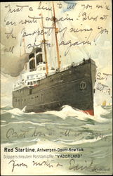 Red Star Line, Antwerpen-Dover-New York Postcard Postcard