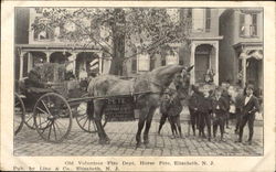 Old Volunteer Fire Dept, Horse Pete Elizabeth, NJ Postcard Postcard