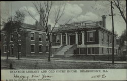 Carnegie Library And Old Court House Beardstown, IL Postcard Postcard