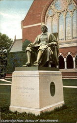 Statue Of John Harvard Cambridge, MA Postcard Postcard