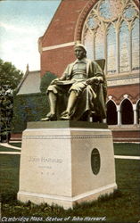 Statue Of John Harvard Postcard