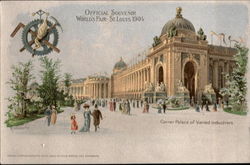 Corner Palace Of Varied Industries 1904 St. Louis Worlds Fair Postcard Postcard