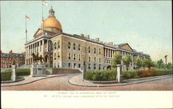 State House And Hooker's Statue Postcard