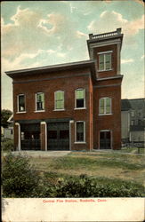 Central Fire Station Rockville, CT Postcard 