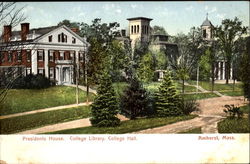 Presidents House, College Library Amherst, MA Postcard Postcard