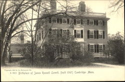 Birthplace Of James Russell Lowell Cambridge, MA Postcard Postcard