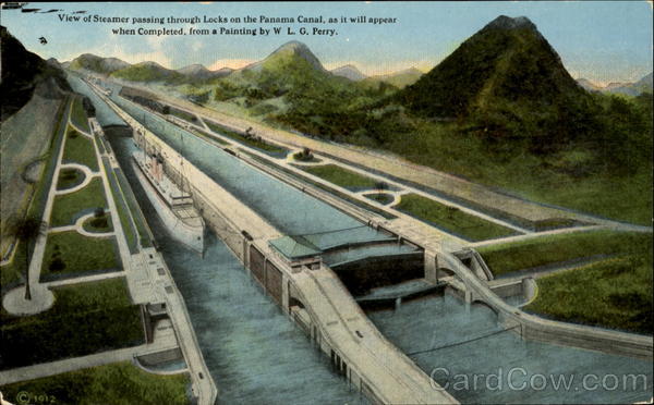 View Of Locks On The Panama Canal As Will Appear When Completed From Painting