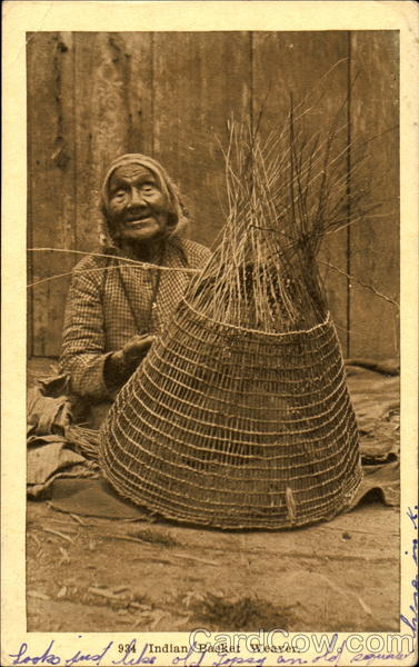 Indian Basket Weaver Native Americana