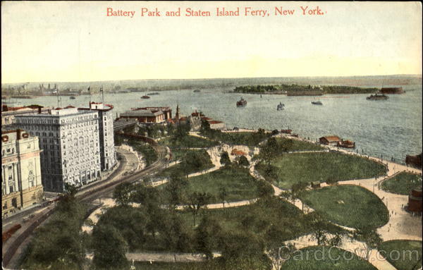 Battery Park And Staten Island Ferry New York