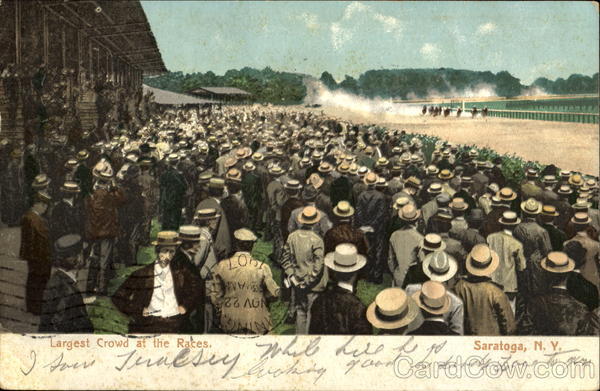 Largest Crowd At The Races Saratoga New York