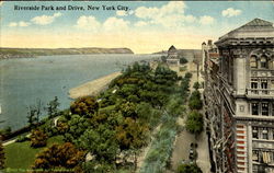 Riverside Park And Drive Postcard