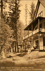 Main Entrance And Fountain, Crag View Hotel Postcard