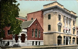 Library And Majestic Theatre Postcard