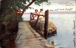 Plymouth Rock Sunday School Camp Lake Postcard