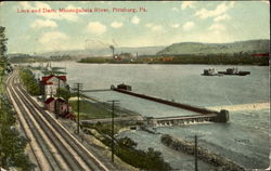 Lock And Dam, Monongahela River Postcard
