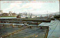 Coal Fleet Awaiting High Water Stage For Shipment To The South Postcard