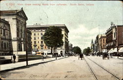 Main Street Looking North From Jefferson South Bend, IN Postcard Postcard