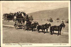 Coaching Party, Yellowstone Lake Postcard