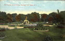 King Fountian And Surrounding, Washington Park Albany, NY Postcard Postcard