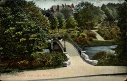 Bridge, Park Lake Postcard