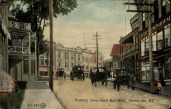 Broad Looking Towards Main Street Saranac Lake, NY Postcard Postcard