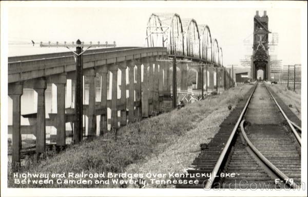 Highway And Railroad Bridges Over Kentucky Lake Camden Tennessee