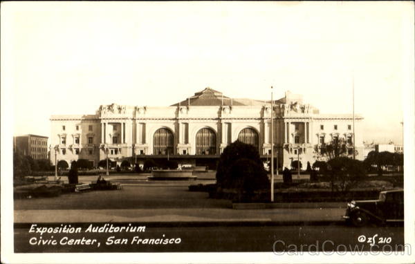 Exposition Auditorium, Civic Center San Francisco California