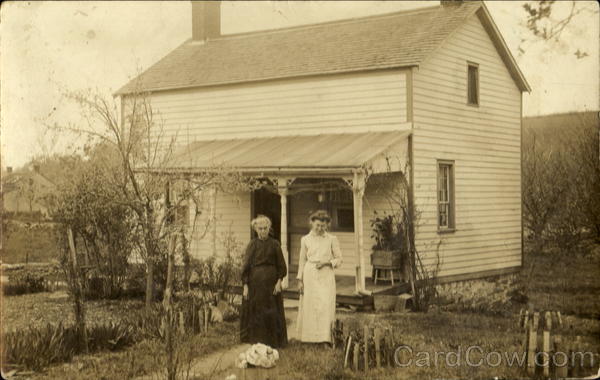 1920 Woman Outside House Highland New York