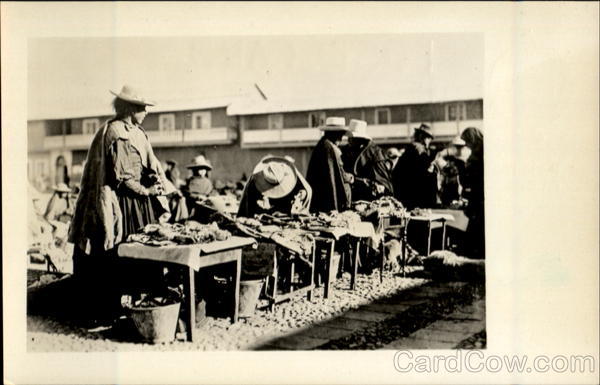 An Indian Market Scene Juliaca Peru