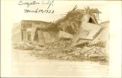 After Quakes Visit To Comptons Business Dist, 427 E. St California Postcard Postcard