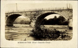 Scene On The West Canada Creek - Stone Arch Bridge Postcard